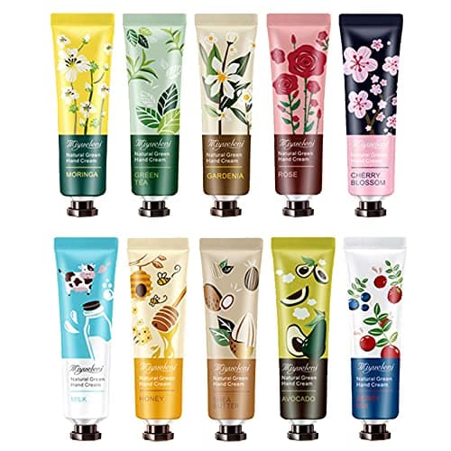 Image of CkFyahp 10 Pack Hand Cream Gift Set, Plant Fragrance Hand Cream, Moisturizing Hand Care Lotion Set for Dry Hands with Natural Aloe And Vitamin E for Men And Women Travel Size