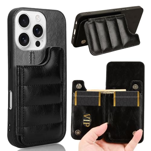 Image of Jiajihua Case Compatible with Huawei P40 Pro Plus 5G,Compatible with Huawei P40 Pro Plus 5G [Card Holder][PU+PC+TPU] 3 in 1 Magnetic clasp Cover Black