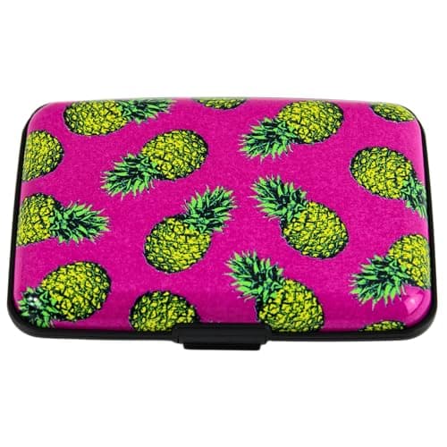 Image of UK Phoenix Women Credit Card Holders Paisley Designs Card & ID Cases RFID Theft Protectors Anti Scan Aluminium for Credit Card Debit Card Driving Licence Business Cards Strong Wallet (Pineapple)