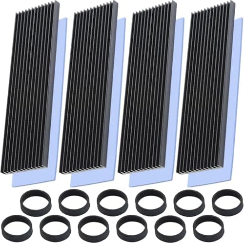 Image of HAAMNING7 M.2 SSD Heatsink 2280 SSD Cooler Heat Sink with NVMe SSD Thermal Silicone Pad NVMe Heat Sink, Black Rubber Bands for M.2 PCIE NVMe SSD/M.2 SATA SSD (4 Pack)