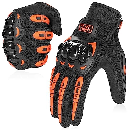Image of COFIT Motorcycle Gloves for Men and Women, Full Finger Touchscreen Motorbike Gloves for BMX ATV MTB Riding, Road Racing, Cycling, Climbing - Orange XL