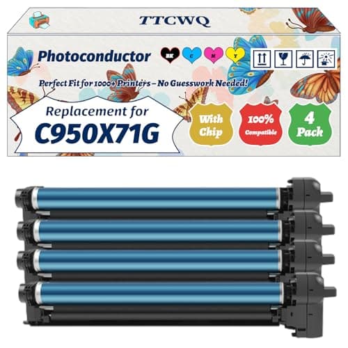 Image of Compatible for Lexmark C950X71G Photoconductor Unit Work for Lexmark C950de X950de X952de X954de Printers, with Chip, High Yield 80000 Pages, High-Definition Printing (4-Pack BK/C/M/Y)