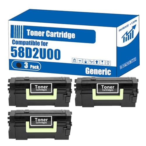 Image of Compatible for Lexmark 58D2U00 Toner Cartridge MS725 MS823 MS825 MS826 MX722 MX822 MX826 Printers, High Yield 55000 Pages, Accurate Imaging Rich Colors (3 Pack Black)