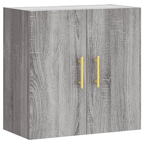 Image of vidaXL Wall Cabinet with Ample Storage Space - Modern Style Floating Wall-Mounted Engineered Wood Cabinet in Grey Sonoma - Ideal for Living Room