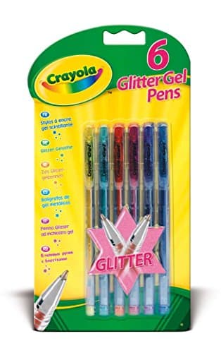 Image of CRAYOLA Glitter Gel Pens - Assorted Colours (Pack of 6) | Add Some Extra Sparkle to Your Arts & Crafts! | Ideal for Kids Aged 3+