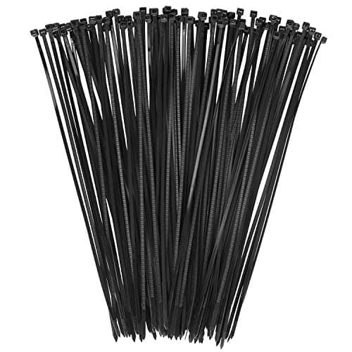 Image of Cable Ties Black, 100 Pack Zip Ties 12 inch Long, 300mm x 3.6mm 40lbs Tensile Strength with UV Resistant, Nylon Plastic Self Locking Large Heavy Duty Cable Wrap for Tidy Wires Home Workshop and Garden