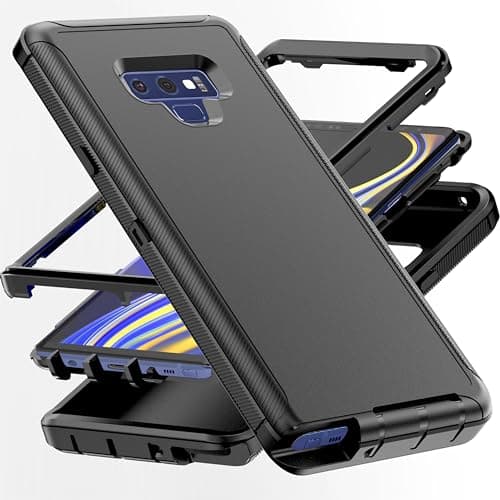 Image of AYMECL for Note 9 Case,[Military Grade] 3 in 1 Heavy Duty Full Body Shockproof Protection Phone Case for Samsung Galaxy Note 9 6.4 inch,Black