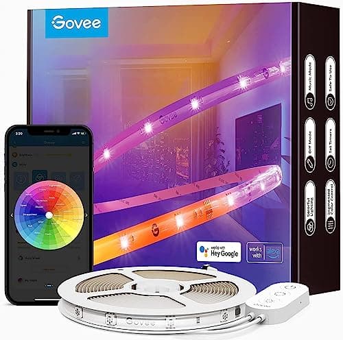 Image of Govee RGBIC Alexa LED Strip Light, 5m Smart WiFi App Control, Alexa and Google Assistant Compatible, Music Sync LED Lights for Bedroom, Living Room