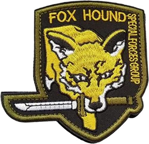 Image of ulricar Metal Gear Fox Hound Special Force Logo Iron on Embroidered Cloth Patch Foxhound Metal Gear Solid Tactical Patch with Hook & Loop