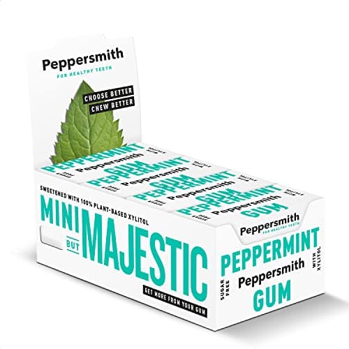 Image of Peppersmith Xylitol Fine English Peppermint Chewing Gum 15 g (Pack of 12)