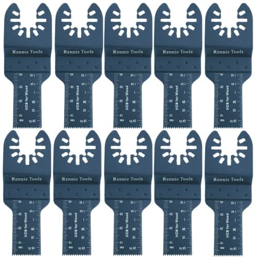 Image of Pack of 10 x 20mm Wide Oscillating Multi Tool Blades/Wood Cutter Saw Blades Set Compatible with Dremel Fein Multimaster Makita Stanley Worx Dewalt Multi Tool Etc Oscillating Multitool Blade