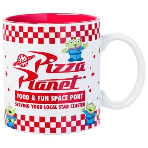 Image of Silver Buffalo Disney Pixar Toy Story Ceramic Mug Featuring Pizza Planet Design, 20 Ounces