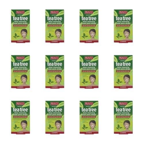 Image of Beauty Formulas Tea Tree Deep Cleansing Nose Pore Strips, 6 Strips, Pack of 12