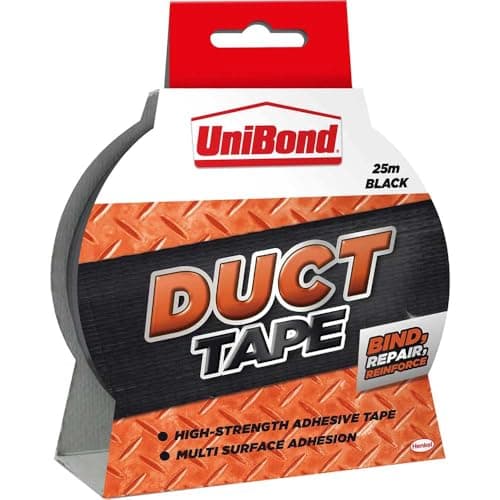 Image of UniBond Original Duct Tape High Strength Adhesive - 50 mm x 25 m, Black (2)