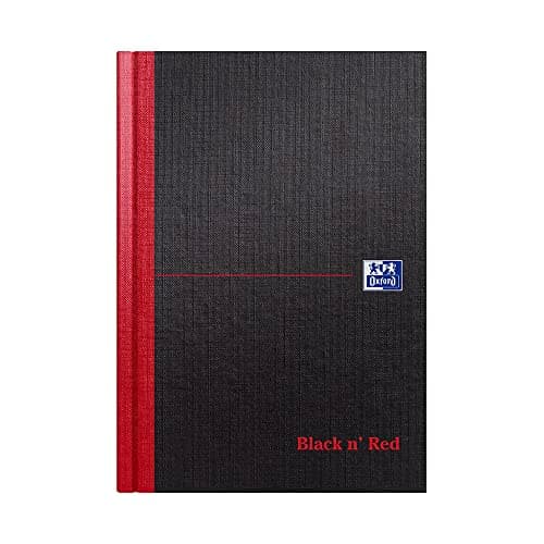Image of Oxford Black n' Red A5 Hardback Casebound Notebook, Ruled with Single Cash, 192 Page, 1 Notebook