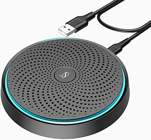 Image of Monodeal Conference Microphone with Mute Button, Upgraded USB Microphone for Laptop PC,Omnidirectional Computer Zoom, Virtual School, Video Meeting, Skype (Plug & Play)