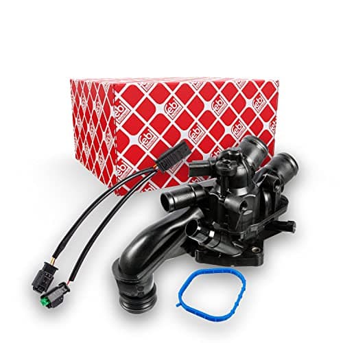 Image of febi bilstein 170321 Thermostat with housing, gasket, temperature switch and connecting cable , 1 piece