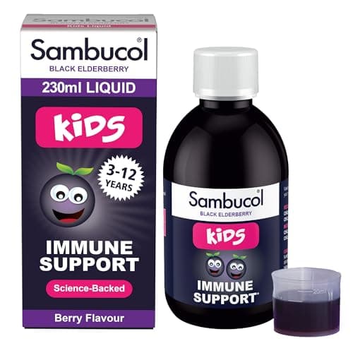 Image of Sambucol Natural Black Elderberry Kids Liquid | Vitamin C | Immune Support Supplement | 230ml