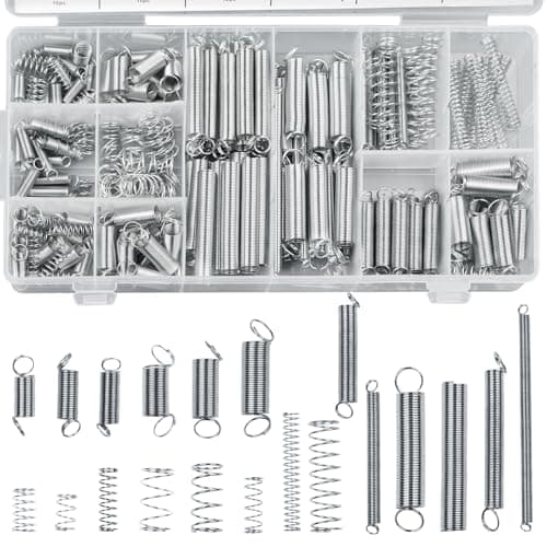 Image of TAIANJI 200 Pcs Compression Springs and Tension Spring Steel, Assorted Extended Spring Box Partition Extension Spring Assortment Small Spring Coil Compressed Spiral Set