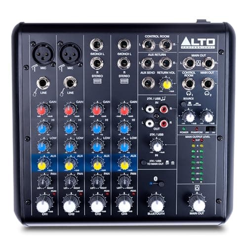 Image of ALTO TrueMix 600 Audio Mixer with 2 XLR Mic Ins, USB Audio Interface and Bluetooth for Podcasting, Live Performance, Recording, DJ, Mac and Widnows