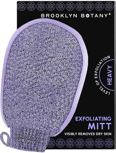 Image of Brooklyn Botany Exfoliating Mitt for Bath and Shower – Heavy Duty Exfoliating Body Scrubber for Massage and Dead Skin Remover for Body – 1 Mitt