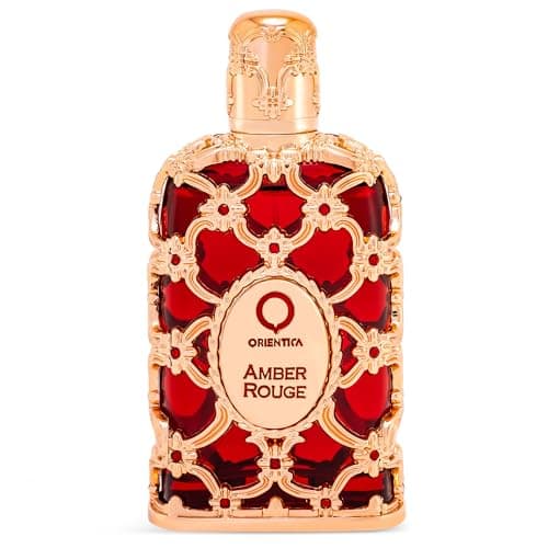 Image of Orientica Luxury Collection Amber Rouge Eau De Parfum – Woody, Amber, Saffron, Praline, Jasmine, Orange, Oak Moss, Seaweed – Arabic Perfume for Men & Women (80ml)