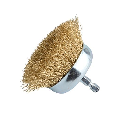 Image of Gunpla 75mm Wire Cup Brush 6.35mm Hex Shank Hardened Brass Steel Crimp Wheel Heavy Duty Wires Brushes for Metal, Removal of Rust Corrosion Paint