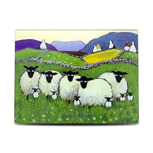 Image of Family Album Glass Chopping Board Table Top Protector by Thomas Joseph - Sheep Gift