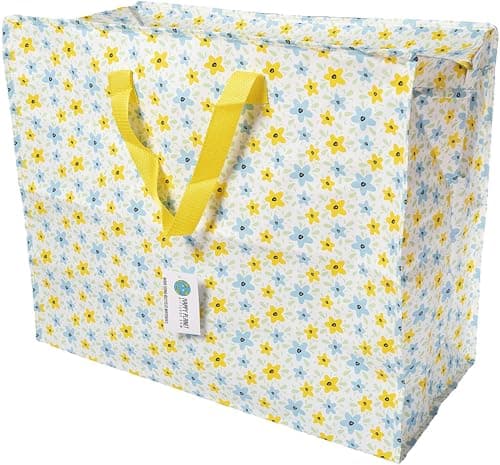 Image of Happy Planet Giftshop Large Jumbo Storage Bag with Zip 58 x 47 x 30cm 80l (Summer Flowers) (Single - Multipacks Available)