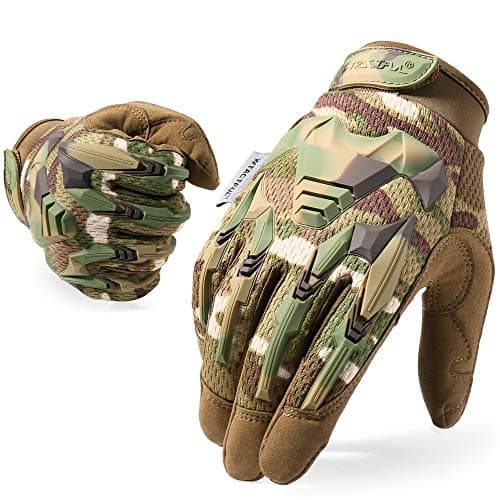 Image of WTACTFUL Full Finger Gloves for Motorbike Motorcycle Riding Cycling Bicycle Hunting Hiking Riding Work Climbing Camping Driving Men's Gloves Camo S