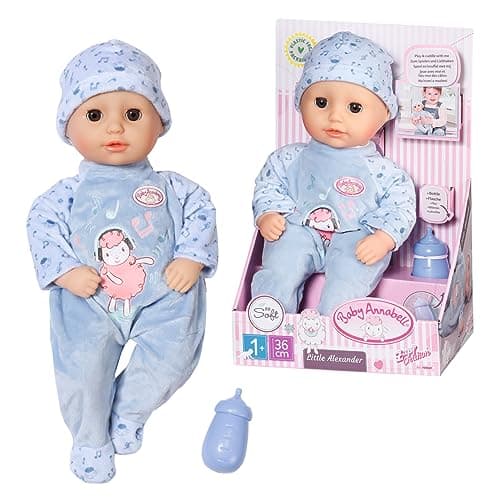 Image of Baby Annabell Little Alexander 36cm Soft Bodied Doll With Bottle Pretend Feeding - Suitable Children Aged 1+ Years - Includes Doll, Bottle And Outfit