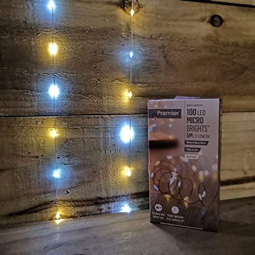 Image of Premier 100 Micro Bright Multi Action Pin Wire LED Lights Warm White & White