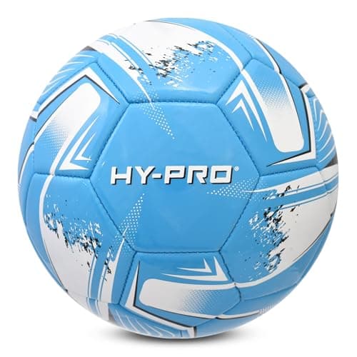 Image of Hy-Pro Turbine Size 5 Football with PVC for Enhanced Grip - Ideal for Training & Matches in All Weather Conditions, Blue