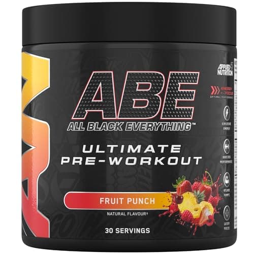 Image of Applied Nutrition ABE Pre Workout - All Black Everything Pre Workout Powder, Energy & Physical Performance with Citrulline, Creatine, Beta Alanine (375g - 30 Servings) (Fruit Punch)