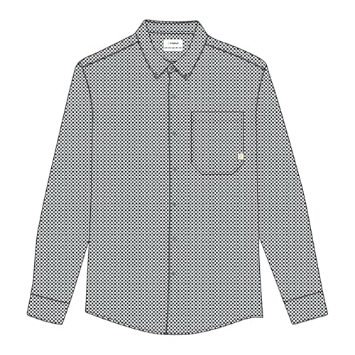 Image of Farah - Men's Oxford Shirt, Brewer Box Fit, Organic Cotton, Long Sleeve, Casual or Work Shirt, XL, White/True Navy