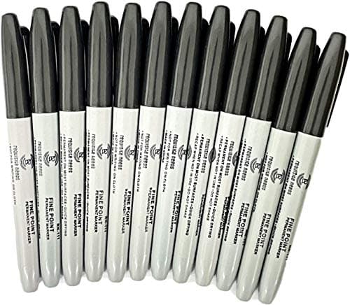Image of REQUISITE NEEDS 12 x Smudge Resistant Fine Point Black Permanent Marker