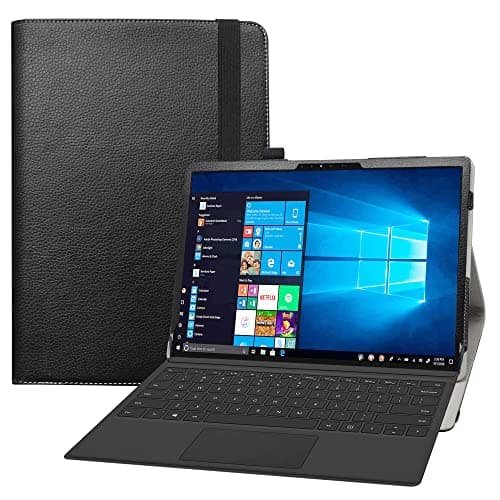 Image of Bige for Latitude 7320 Detachable Case,PU Leather Folio 2-Folding Stand Cover for 13" Dell Latitude 7000 7320 Detachable 13 2-in-1 (2021) Tablet (Not fit Other Dell Laptop),Black