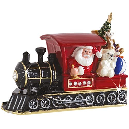 Image of Craycombe Trinkets 6064 Santa on Train Trinket Box, Length 8cm