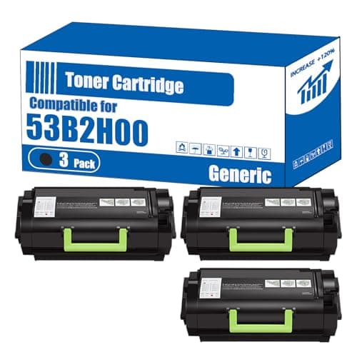 Image of Compatible for Lexmark 53B2H00 Toner Cartridge MS817dn MS818dn Printers, High Yield 25000 Pages, Accurate Imaging Rich Colors (3 Pack Black)