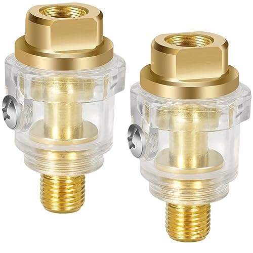 Image of 2 PCS Oiler Lubricator air Compressor, 1/4" BSP Mini in Line Air Tool, 2X Mini Oiler Lubricator Used on All air Tools.