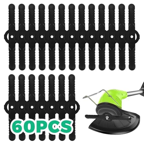 Image of Viitech Pack of 60 Replacement Blades for String Trimmer, 14cm Plastic Replacement Blades, Plastic String Trimmer Accessories String Trimmer Accessories Plastic Blades For Mower With Replaceable