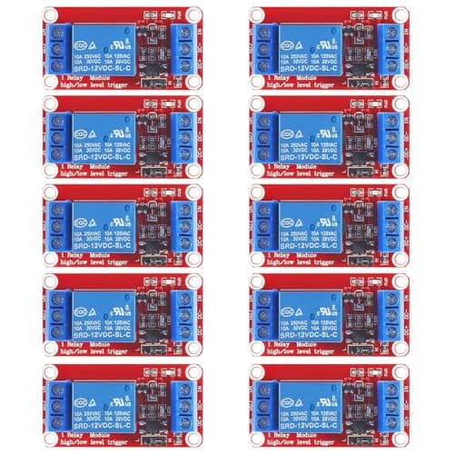 Image of GTIWUNG 10Pcs DC 12V Relay Module 1-Channel Switch with Optocoupler Isolation Support High or Low Level Trigger, 12V Relay-Board 1 Channel