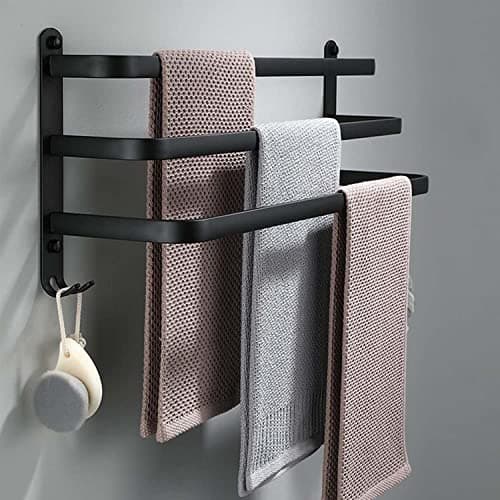 Image of Towel Rail, 60CM Towel Rail Self Adhesive, Towel Rack Wall Mounted, Hand Towel Holder, Three-rod Towel Holder for Bathroom Kitchen