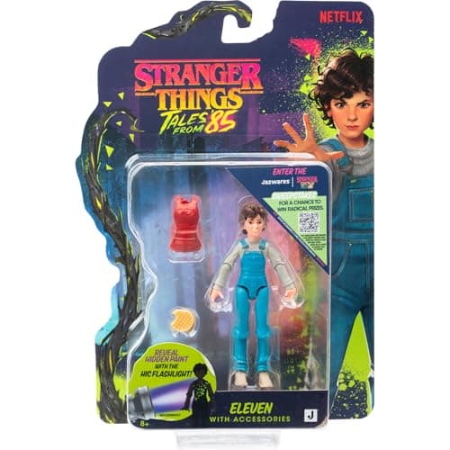 Image of Jazwares Stranger Things: Tales from ‘85 Eleven - 3.75-Inch Articulated Action Figure with Backpack and Waffle Accessories