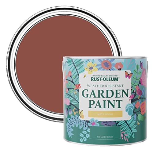 Image of Rust-Oleum Red Mould-Resistant Garden Paint In Matt Finish - Fire Brick 2.5L