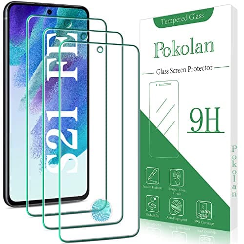 Image of Pokolan 3 Pack Screen Protector for Samsung Galaxy S21 FE 5G Tempered Glass, 9H Hardness, Case Friendly, No Bubbles, Anti-Scratch