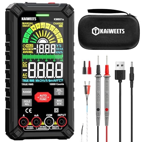Image of KAIWEETS Digital Multimeter Smart, Rechargeable Multi Meter Automotive with 10000 Counts T-RMS, Measures AC/DC Current Voltage Resistance Continuity Frequency Diodes-KM601S