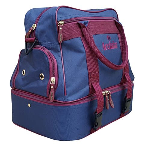 Image of Acclaim Farne Midi Nylon Double Decker Bowlers Level Lawn Flat Green Short Mat Indoor & Outdoor Bowling Bowls Bag New 2025 Model (Navy Blue/Burgundy)