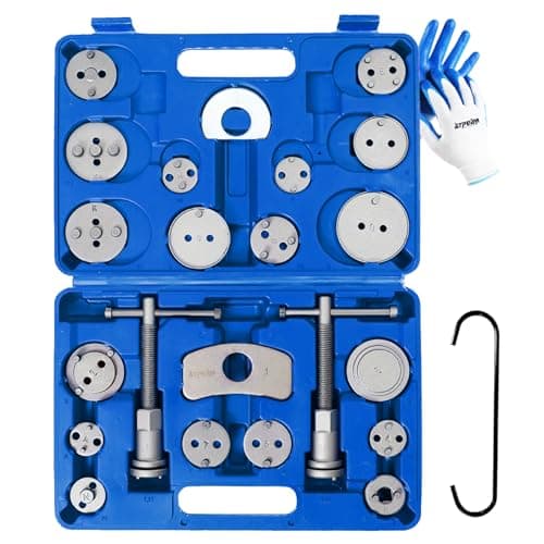 Image of ATPEAM 25PCS Brake Caliper Rewind Tool Kit, Complete Caliper Wind Back & Piston Rewind Set for Cars, Trucks