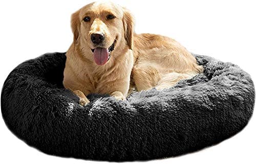 Image of Mirkoo Donut Dog & Cat Bed, Round Faux Fur Cuddler, Comfortable for Small to Large Dogs, Ultra Soft, Self Warming, Multiple Sizes